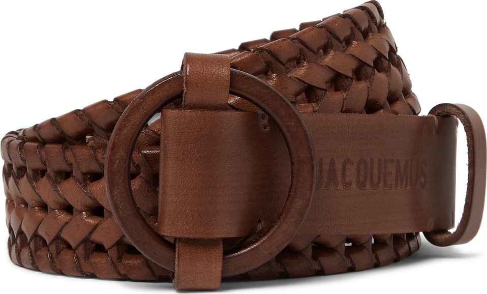 Jacquemus 3cm Brown Woven Leather Belt