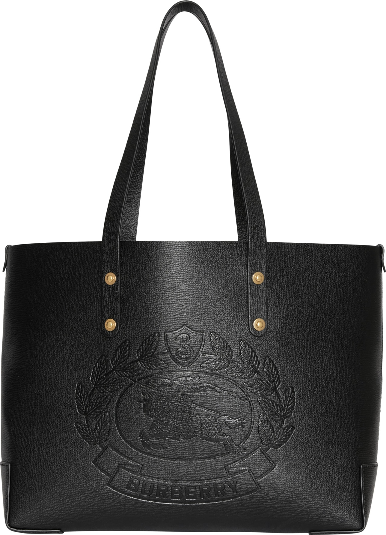 Burberry London England Embossed Crest Small Leather Tote