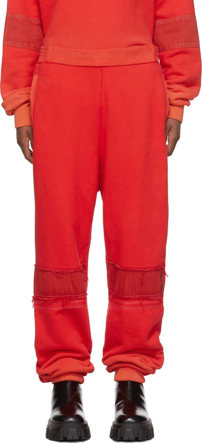 Ambush Red Bleach Patchwork Lounge Pants
