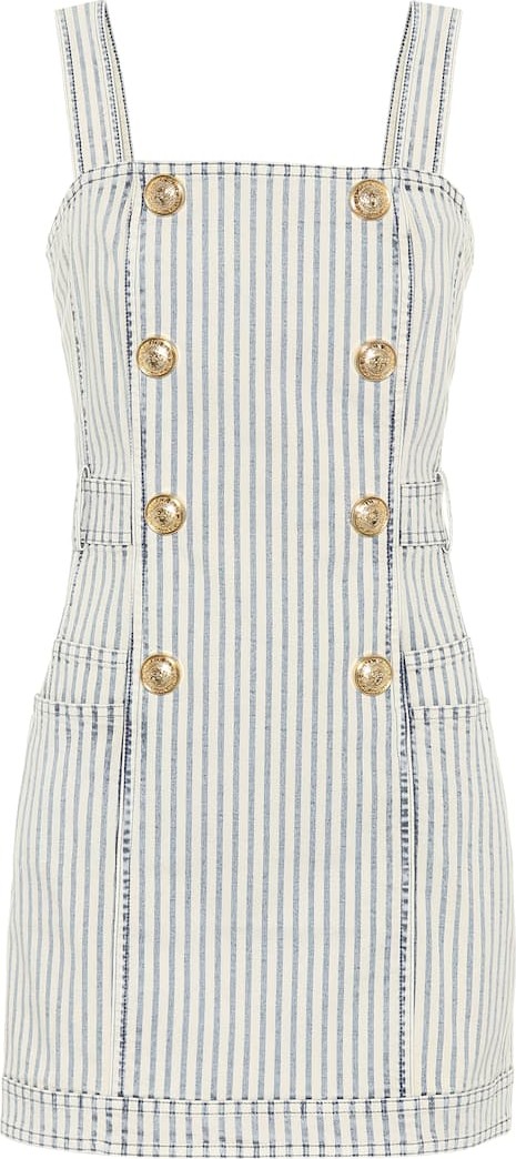 Balmain Striped denim dress