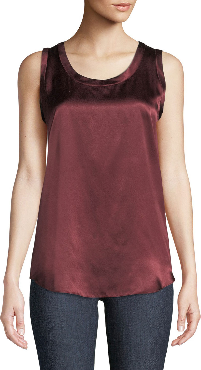 Lafayette 148 New York Perla Luxe Reversible Silk Charmeuse Shell