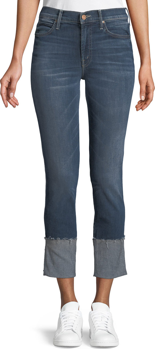 MOTHER Pony Boy Straight-Leg Ankle Fray Jeans
