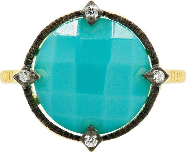 Freida Rothman Color Theory Round Cocktail Ring - Turquoise, Size 8