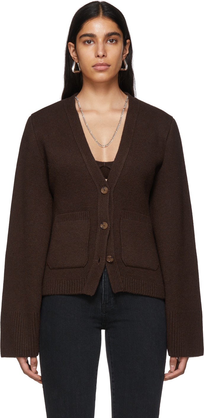 Khaite SSENSE Exclusive Brown Scarlet Cardigan Khaite SSENSE Exclusive Brown Scarlet Cardigan