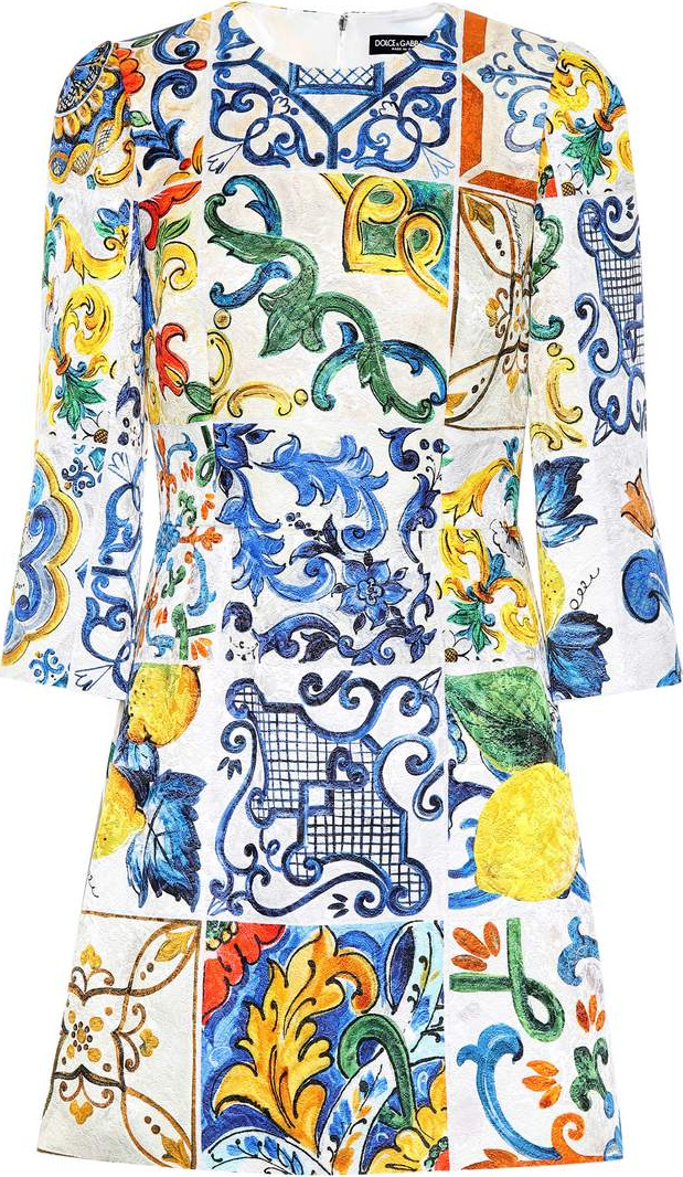Dolce & Gabbana Majolica-printed jacquard minidress