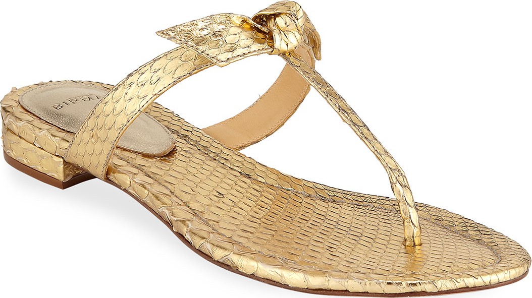 Alexandre Birman Clarita Naked Metallic Python Sandals