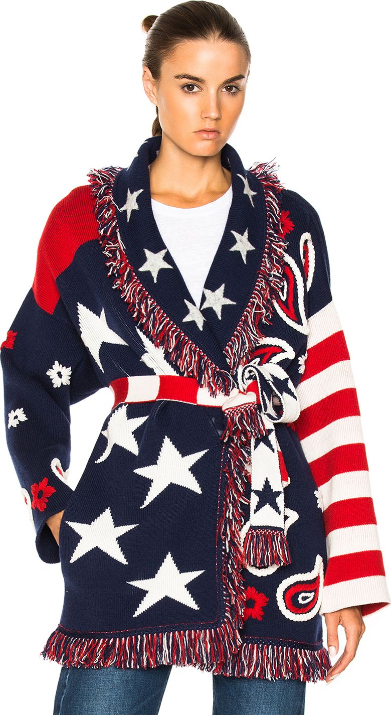 Alanui US Bandana Oversized Jacquard Cardigan