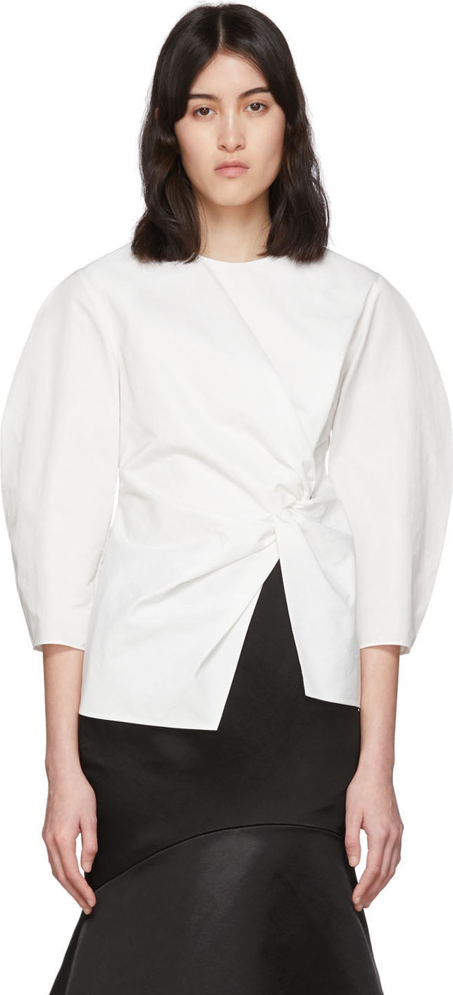 EDIT White Twist Knot Blouse