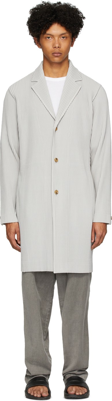 Homme Plissé Issey Miyake Grey Basics Coat