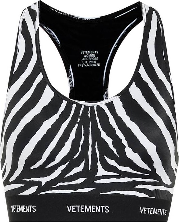 Vetements Logo zebra-print sports bra