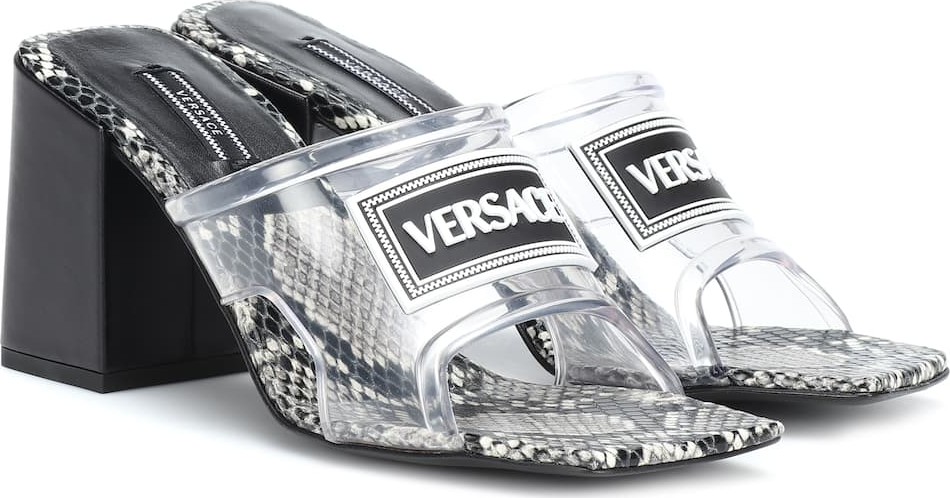 Versace Leather and PVC sandals