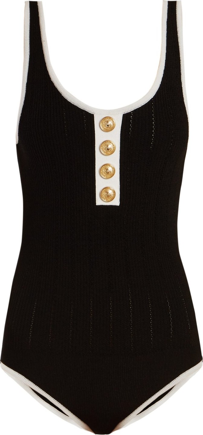 Balmain Contrast-trim bodysuit
