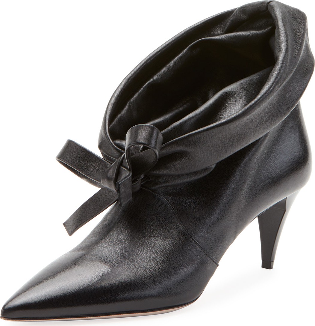 Miu Miu Fold-Down Leather Booties