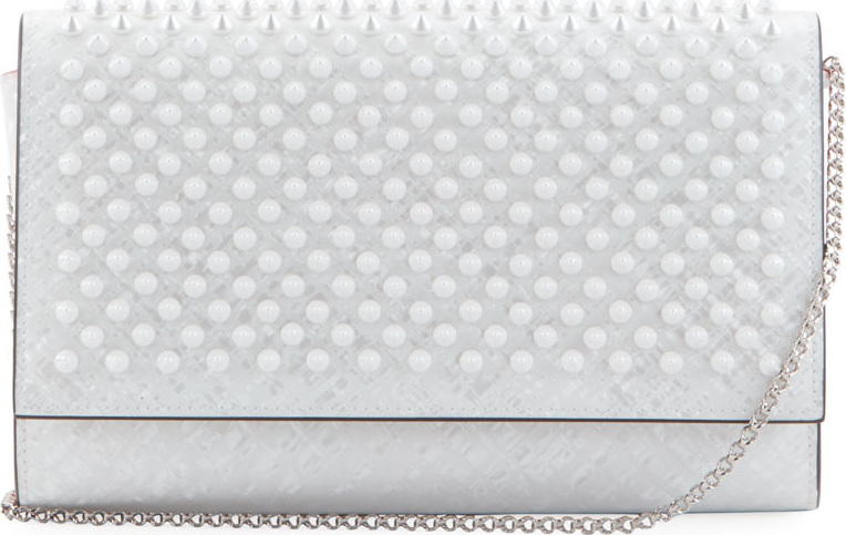 Christian Louboutin Paloma Coquillage Spikes Fold-Over Clutch Bag