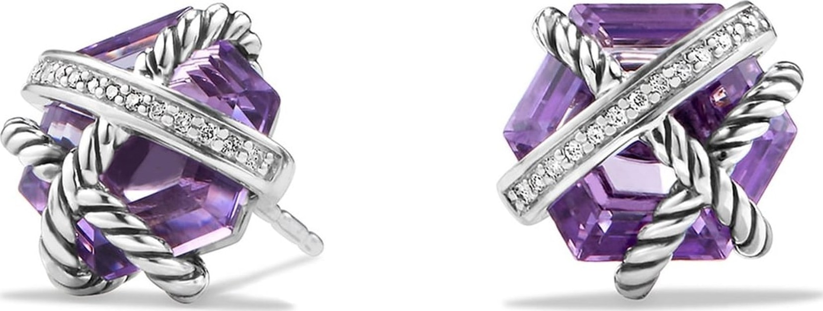 David Yurman 'Cable Wrap' Earrings with Semiprecious Stones & Diamonds