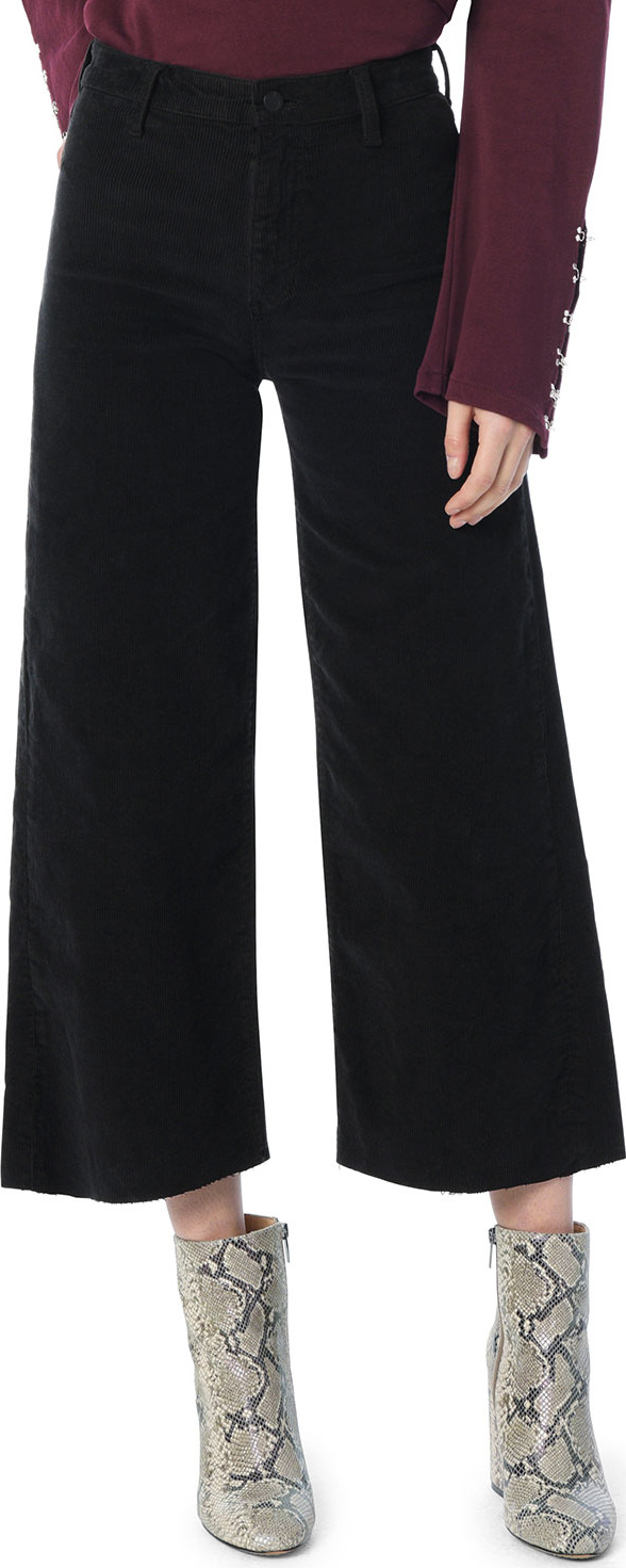 Joe's Jeans The High-Rise Cropped Corduroy Wide-Leg Jeans with Raw Hem