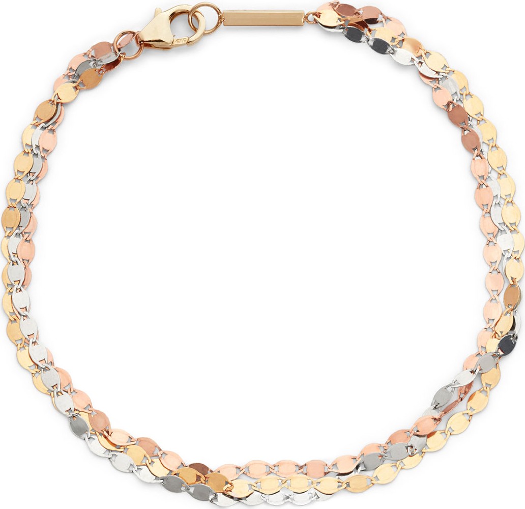 Lana Nude Tricolor 14k Gold 3-Strand Bracelet