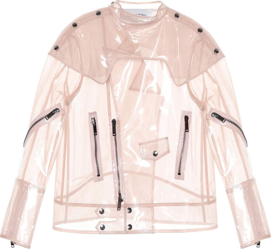 Valentino Vinyl and silk-chiffon jacket