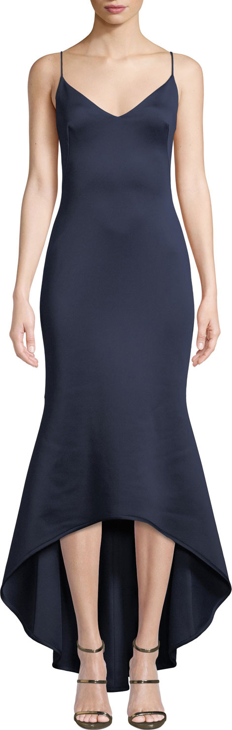 Black Halo Armelle High-Low Neoprene Slip Dress