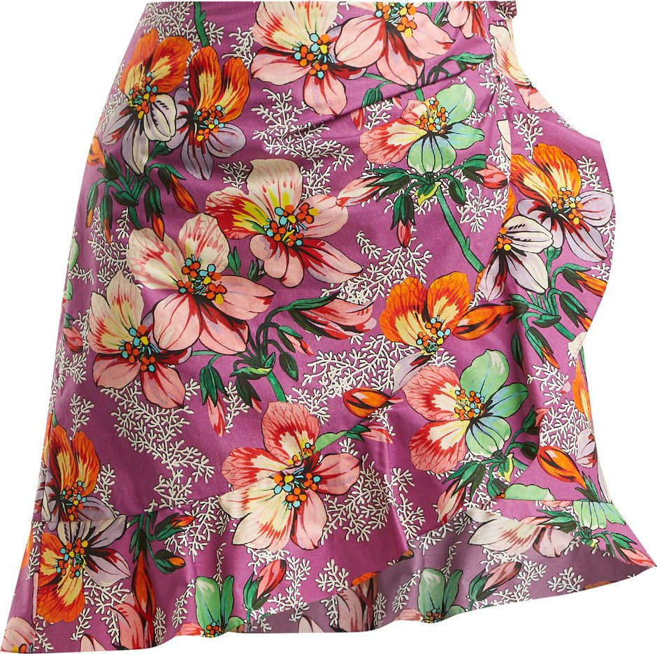 Isabel Marant Mouna floral-print ruffle-trimmed mini skirt