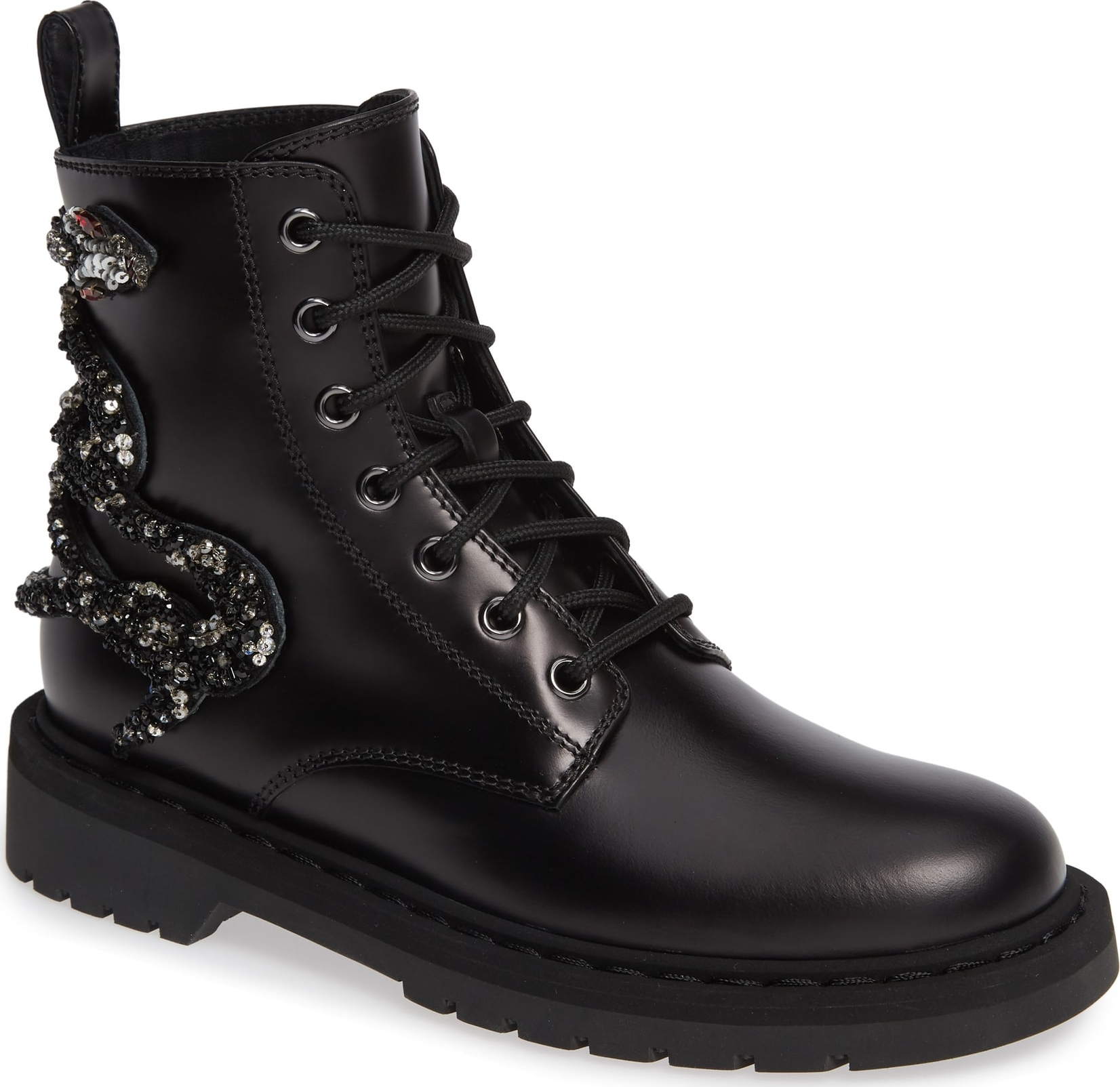 Valentino Snake Combat Boot