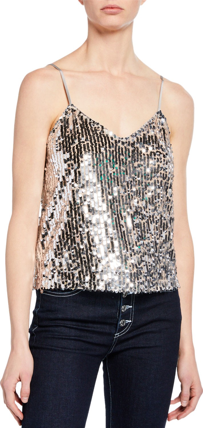 Veronica Beard Ghita Sequined V-Neck Cami