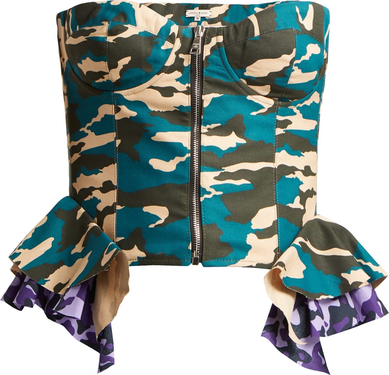 Natasha Zinko Camouflage-print corset top