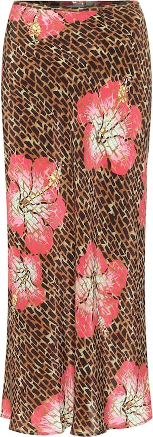 RIXO LONDON Kelly printed silk slip skirt