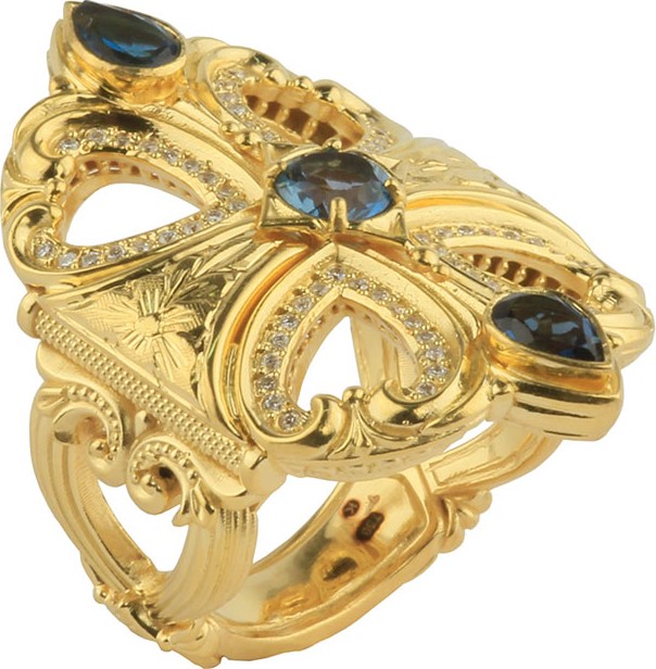 Konstantino 18k London Blue Topaz & Diamond Ring