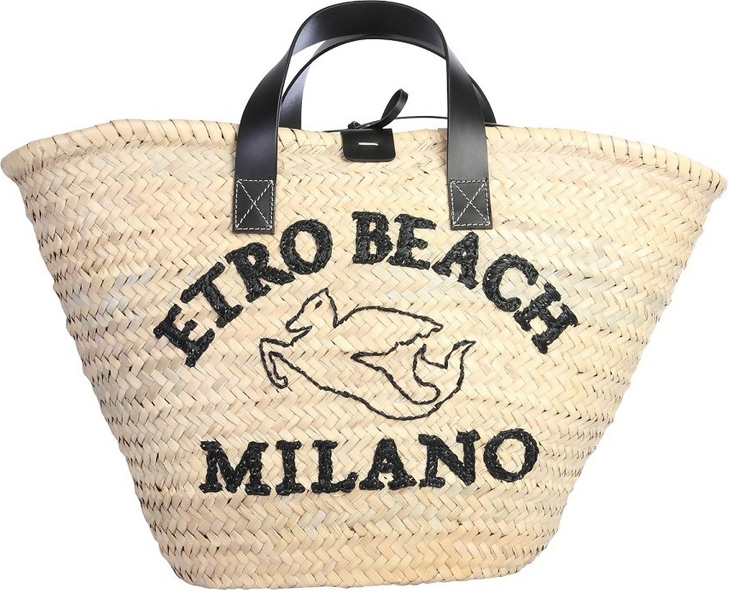 Etro Signature Straw Bucket Logo Bag