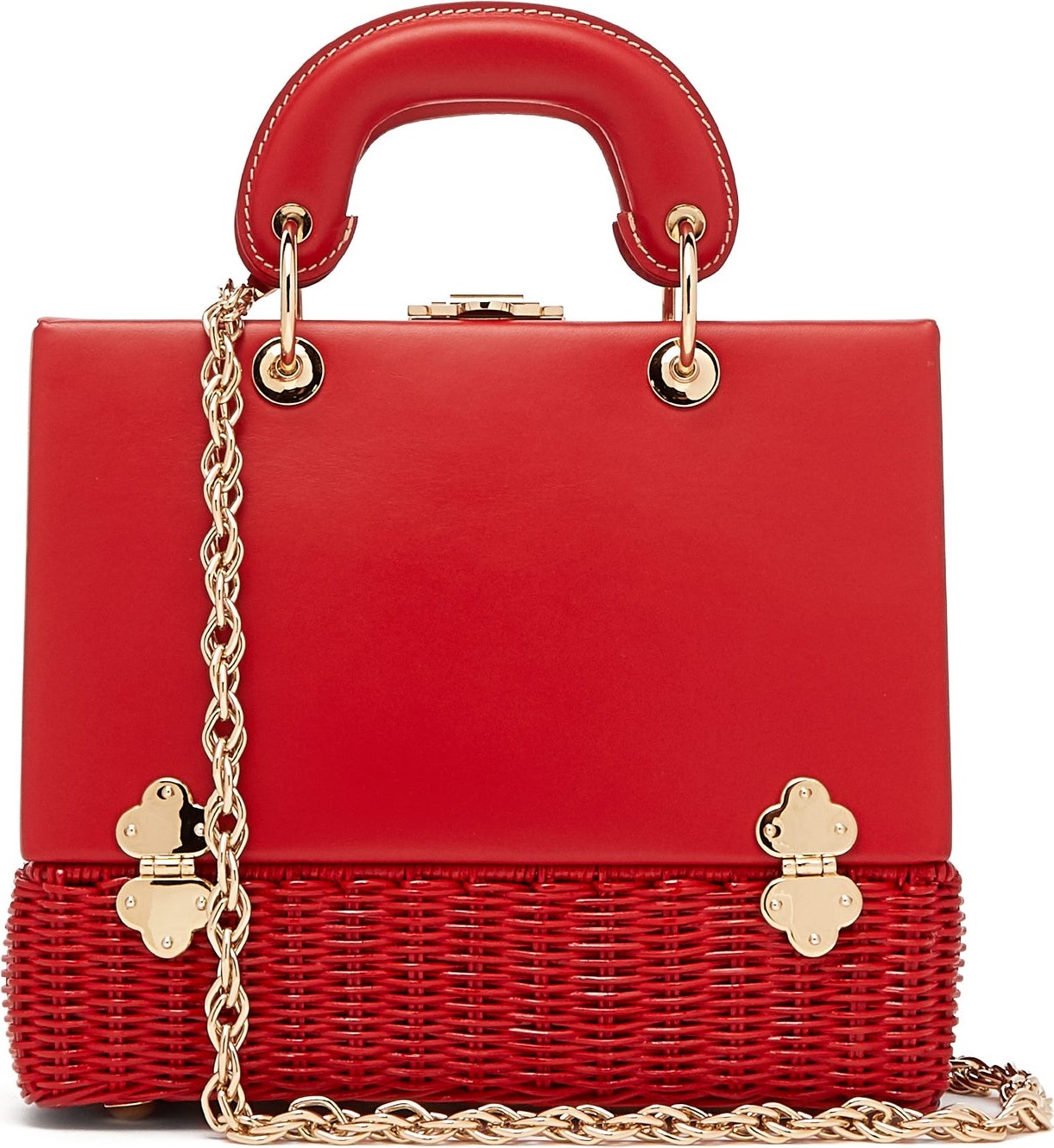 RODO Sixty-six large wicker & leather box bag