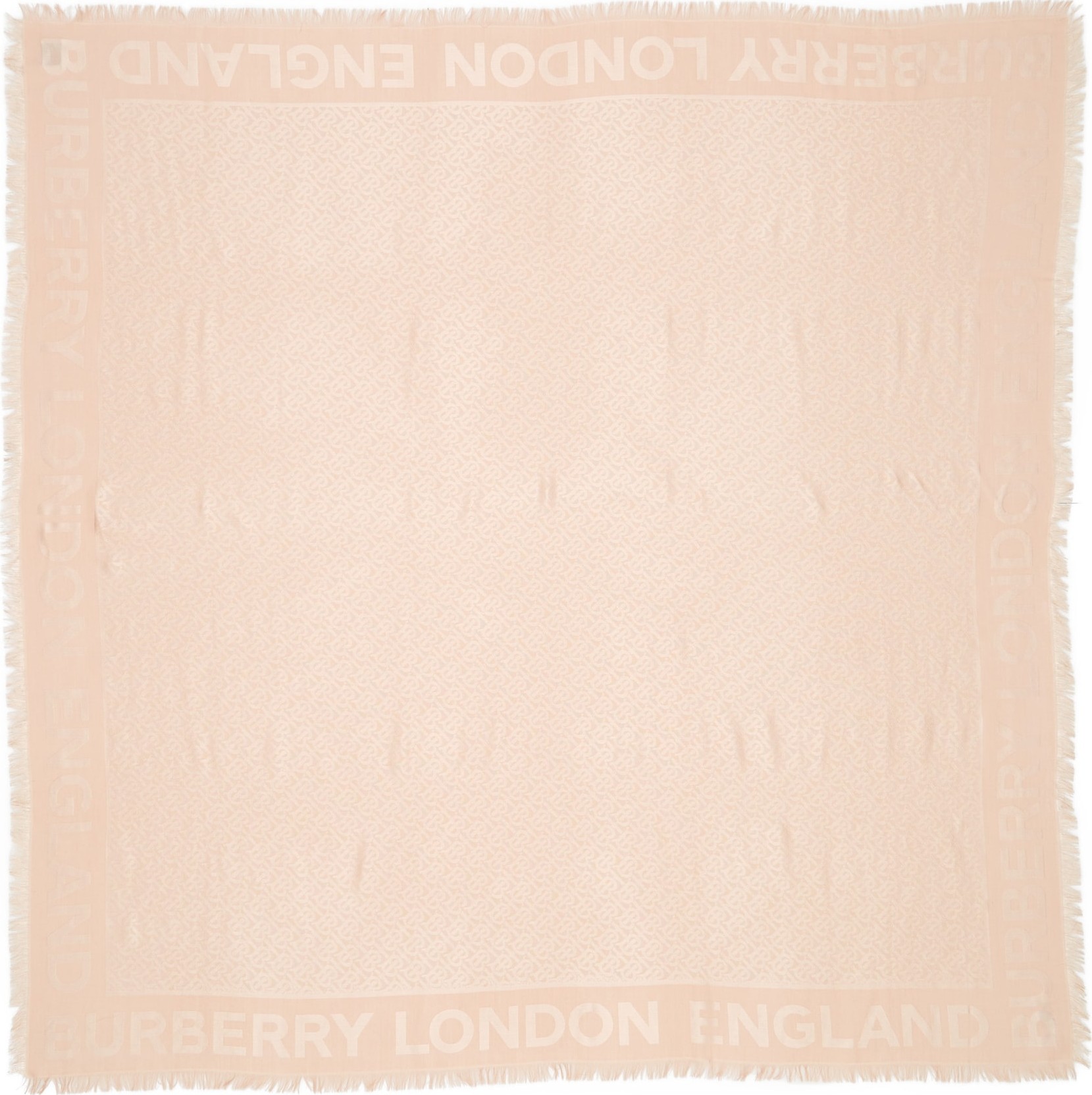 Burberry London England Monogram Jacquard Silk & Wool Scarf