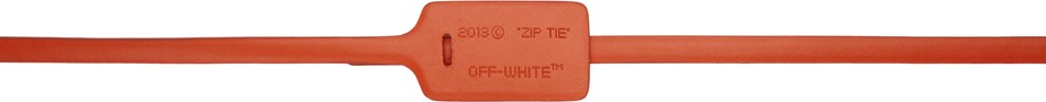 Off White Red Patent Zip Tie Belt