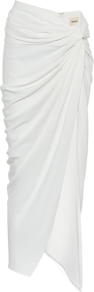 Khaite Louie crêpe midi skirt
