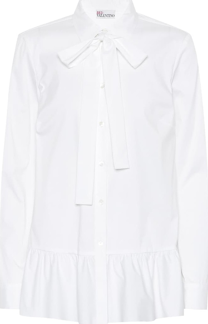 RED Valentino Ruffled cotton-blend shirt