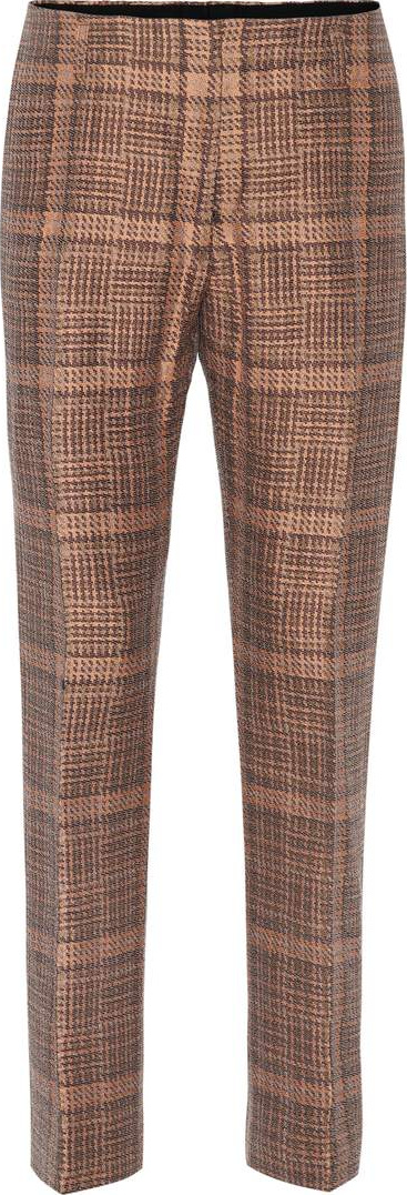 Dries Van Noten Plaid cotton-blend trousers
