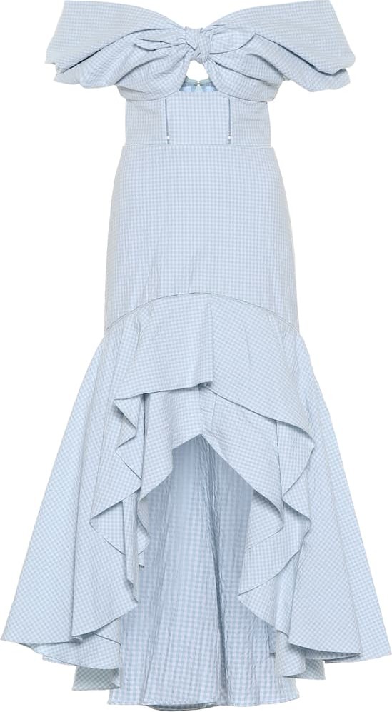 Jonathan Simkhai Checked stretch cotton midi dress