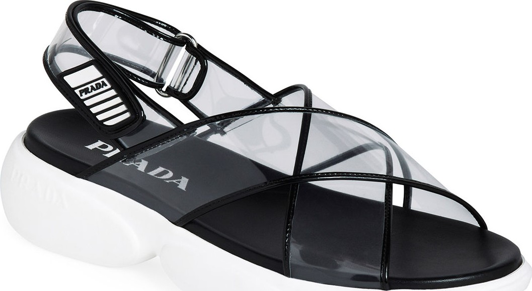Prada Sport Plexi Grip Sandals