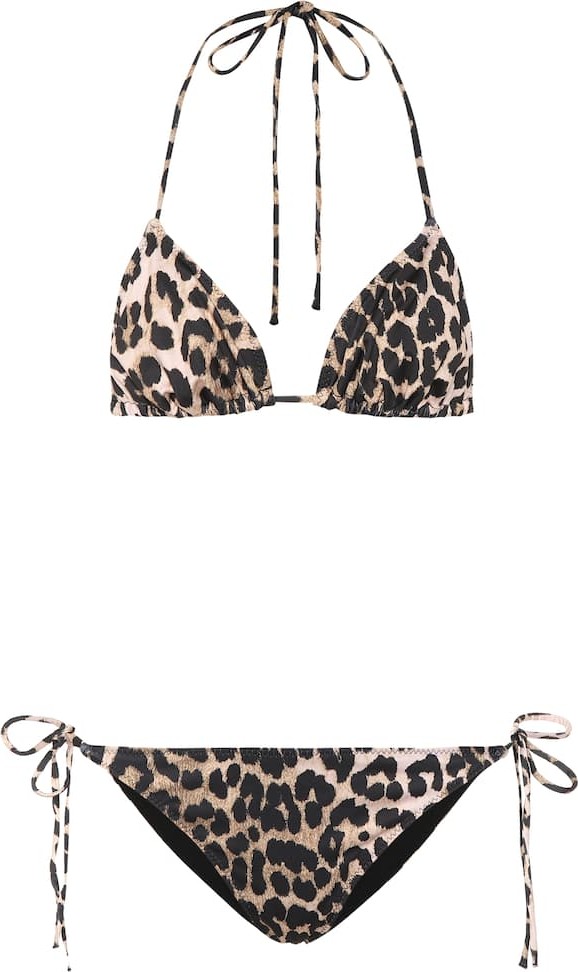 Ganni Leopard print bikini