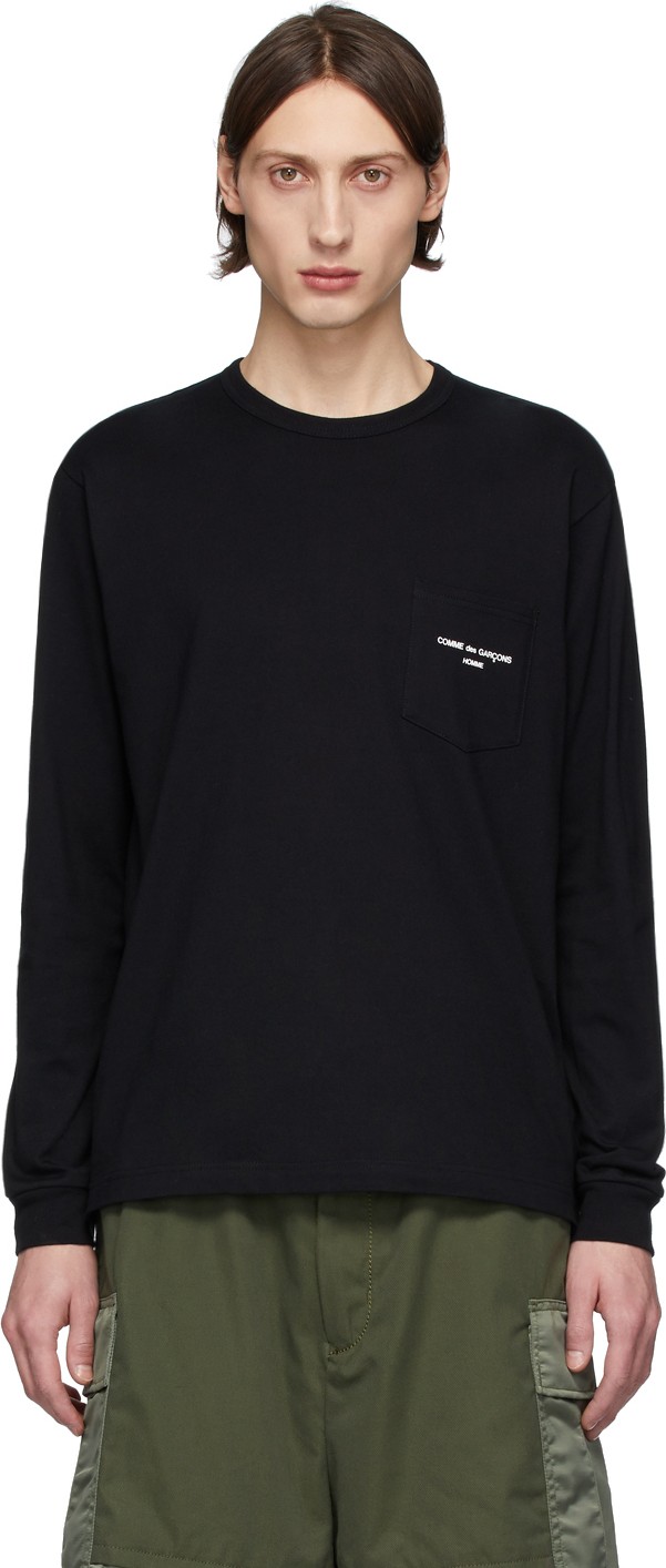 Comme des Garçons Homme Black Logo Long Sleeve T-Shirt