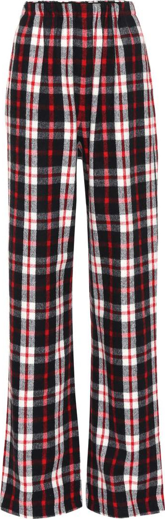 Balenciaga Plaid wool-blend pants