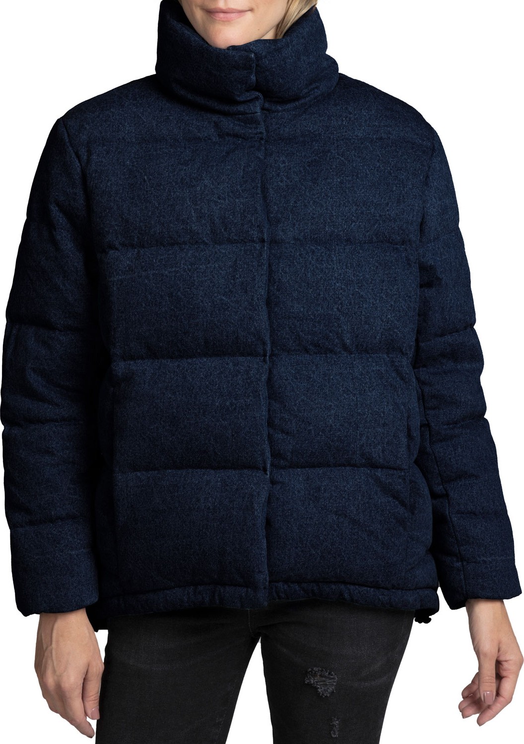 PRPS Quilted Denim Swing Puffer Jacket