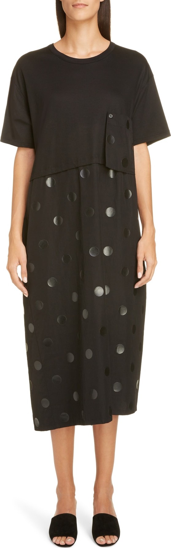 Y's By Yohji Yamamoto Tonal Dot T-Shirt Dress
