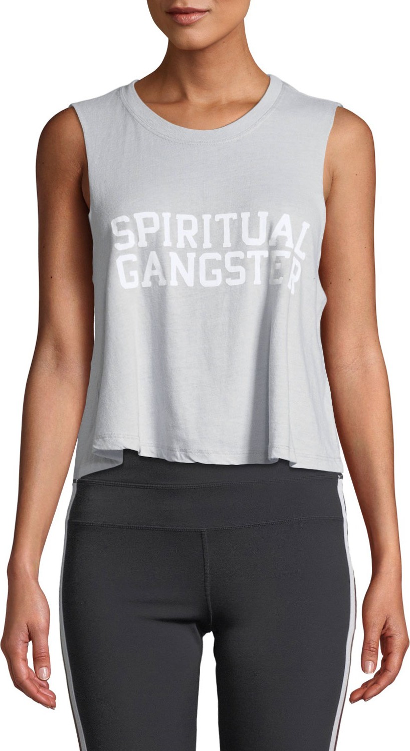 Spiritual Gangster Cropped Varsity Graphic Tank