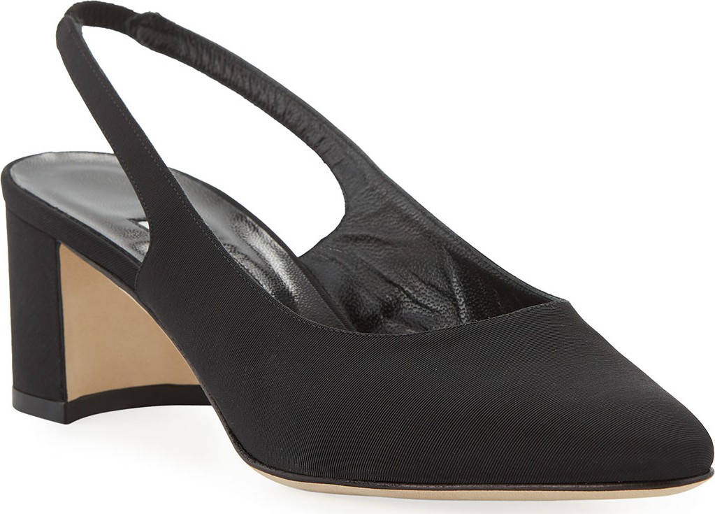 Manolo Blahnik Allurasa Fabric Slingback Pumps, Black