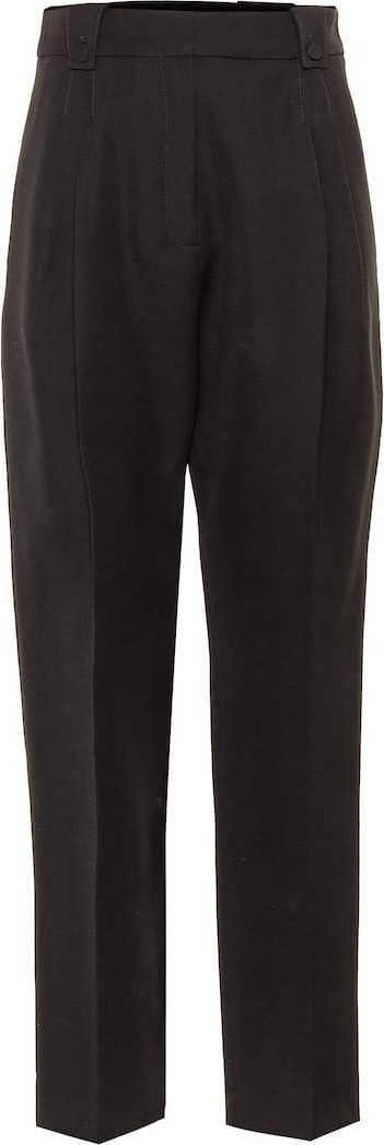 Paco Rabanne High-rise slim wool pants