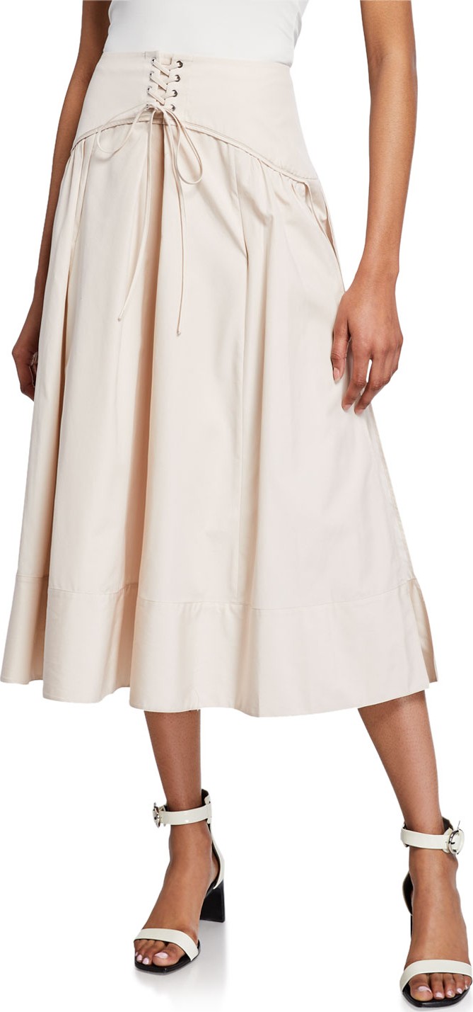 3.1 Phillip Lim Long Poplin Corset Skirt