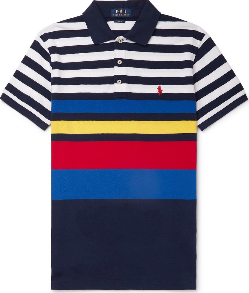 Polo Ralph Lauren Slim-Fit Striped Cotton-Piqué Polo Shirt