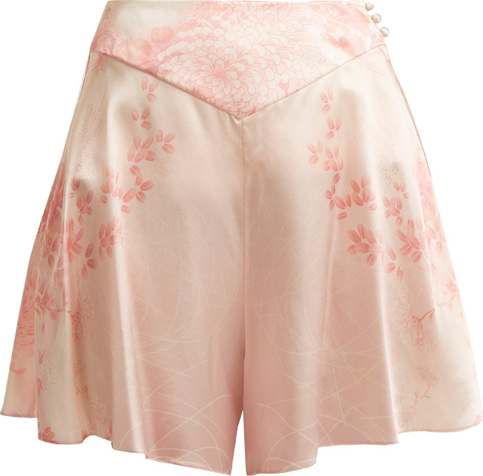 Hillier Bartley Floral-print silk shorts