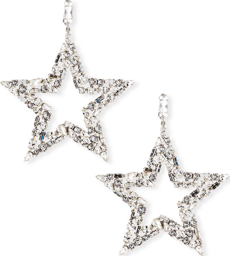 Saint Laurent Smoking Crystal Star Earrings